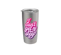 I Can't Get No Sleep Frase Divertida Festival Techno Música Vaso térmico de acero inoxidable de doble pared