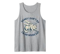 I can't go I'm an Inside cat divertido introvertido Hogar Cuerpo Gato Camiseta sin Mangas