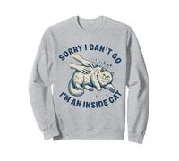 I can't go I'm an Inside cat divertido introvertido Hogar Cuerpo Gato Sudadera