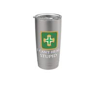 I Can't heal stupid - Curanderos Divertido MMORPG Juegos de fantasía Vaso térmico de acero inoxidable de doble pared