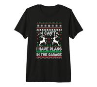 I Can't I Have Plans in The Garage Ugly Christmas Camiseta Premium