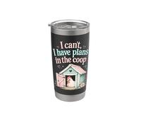 I Cant I Have Plans To Coop Funny Chicken Farm Humor Vaso térmico de acero inoxidable de doble pared