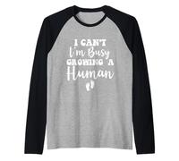 I Cant I'm Busy Growing A Human For Cute Pregnancy Mom Camiseta Manga Raglan