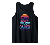 I Can't Keep Calm Gamer Papá Día del Padre Videojuegos Hijo Camiseta sin Mangas