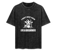I Can't Keep Calm I'am A Drummer Unisex T-Shirt Printed tee Graphic Top Men Black Shirt XXL