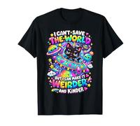 I Can't Save The World but I Can Make it weirder Cat UFO Camiseta