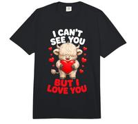 I Cant See You But I Love You Highland Cow Día de San Valentín Comfort Colors Adult Heavyweight T-Shirt