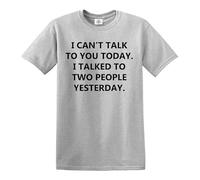 I Can't Talk You Today I Talked | Funny | Novedad | Joke | Camiseta para hombre, Camiseta deportiva gris con estampado negro, S