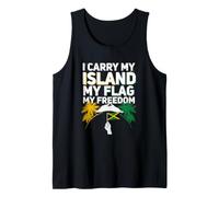 I Carry My Island My Flag My Freedom 6 de Agosto Jamaicano Camiseta sin Mangas