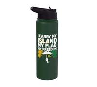 I Carry My Island My Flag My Freedom 6 de agosto Jamaicano Stainless Steel Insulated Water Bottle