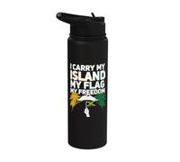I Carry My Island My Flag My Freedom 6 de agosto Jamaicano Stainless Steel Insulated Water Bottle