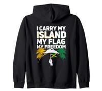 I Carry My Island My Flag My Freedom 6 de Agosto Jamaicano Sudadera con Capucha