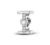 I Charm de letra y corazón, accesorio de pulsera con dijes de plata esterlina 925, compatible con con Pandora Bracelet Neckalce, regalo para mujeres