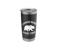 I Choose Bears Vaso térmico de acero inoxidable de doble pared