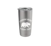 I Choose Bears Vaso térmico de acero inoxidable de doble pared