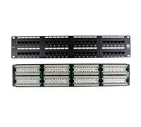 I-CHOOSE LIMITED Cat5e Panel de Conexión de Gabinete de Rack de Red | Categoría 5e No Apantallado | 48-Puerto | 2U | Negro