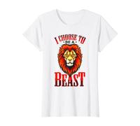 I Choose To Be A Beast Leo Roaring Cumpleaños León Hombres Niño Camiseta gráfica económica, Mujer, Blanco, L