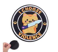 I Choose Violence Parche, Parches Militares Bordados con Divertidos Gatos con Gancho y Bucle Parches Moral para Mochilas Chalecos Militares Arneses para Perros Bolsos Chaquetas y Sombreros