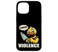 I Choose Violence Quote Funny Duck Knife tees for men women Carcasa para iPhone 15