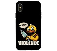 I Choose Violence Quote Funny Duck Knife tees for men women Carcasa para iPhone X/XS