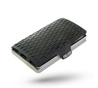 I-CLIP Acero inoxidable con compartimento para monedas y clip de dinero reemplazable, de piel, para hombre, para tarjetas de crédito con clip de dinero, cartera de alta calidad, fina, negro satinado