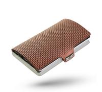 I-CLIP Billetera de Acero Inoxidable con Clip para Dinero Intercambiable - Billetera de Cuero - Estuche de Acero Inoxidable para Tarjetas- Milanaise Roble Satinado…