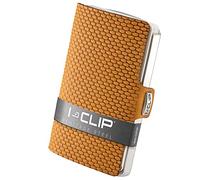 I-CLIP Billetera de Acero Inoxidable con Clip para Dinero Intercambiable - Billetera de Cuero - Estuche de Acero Inoxidable para Tarjetas -Milanaise Beige Satinado