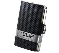 I-CLIP Billetera de Acero Inoxidable con Clip para Dinero Intercambiable - Billetera Delgada - Billetera de Cuero - Estuche de Acero Inoxidable para Tarjetas - Milanaise Negro Pulido