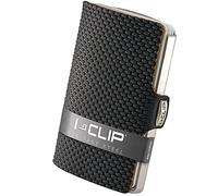 I-CLIP Billetera de Acero Inoxidable con Clip para Dinero Intercambiable - Billetera Delgada - Billetera de Cuero - Estuche de Acero Inoxidable para Tarjetas - Milanaise Negro Satinado…