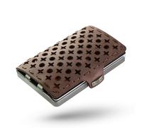 I-CLIP Original Bernard | Cartera de piel para hombre | Mini tarjetero | Tarjetero pequeño Slim | Idea regalo | Wallet de colección | con monedero marrón