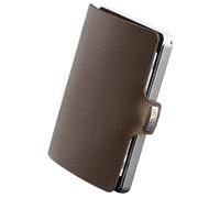 I-CLIP Original Funda para Tarjetas de crédito con Clip para Dinero - Piel Lisa - Cartera Fina - Cartera de Piel - Cartera Premium - Funda para Tarjetas - Soft Touch Marrón