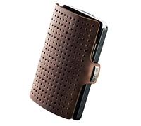 I-CLIP Original Slim Wallet Piel Lisa y Agujeros en Relieve, Roble, Uni Größe, Estampado de Agujeros