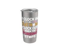 I CLOCK IN AS CAT MOM CLOCK OUT WHEN THE PURRING STOPS Vaso térmico de acero inoxidable de doble pared
