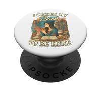 I Closed My Book To Be Here Vintage Reader Aesthetic PopSockets PopGrip Adhesivo