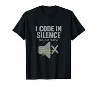 I Code in Silence (No, Not Really) Diseño de código Retro Camiseta
