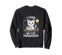 I Code My Cat Supervisa Sudadera