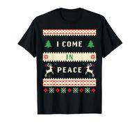 I Come In Peace - Funny Ugly Christmas Pattern Family Camiseta gráfica económica