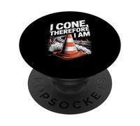 I Cone Therefore I Am Pun Entusiasta PopSockets PopGrip Adhesivo