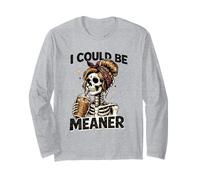 I Could Be Meaner Funny Coffee Skeleton Graphic Manga Larga