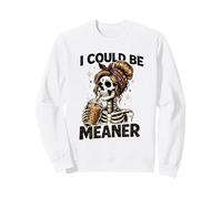 I Could Be Meaner Funny Coffee Skeleton Graphic Sudadera