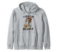 I Could Be Meaner Funny Coffee Skeleton Graphic Sudadera con Capucha