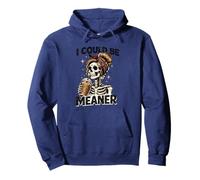 I Could Be Meaner Funny Coffee Skeleton Graphic Sudadera con Capucha