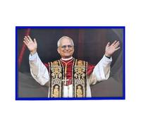 I COUNT CALCOLATRICI Papa León XIV - Marco de fotos de madera azul con borde decorativo, 20 x 30 cm, montaje en pared, orientación vertical/horizontal