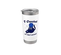 I Crochet So I Don't Unravel Cat Funny Vaso térmico de acero inoxidable de doble pared