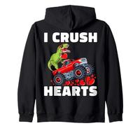 I Crush Hearts Cute Funny Dinosaur T-Rex Dino Sudadera con Capucha