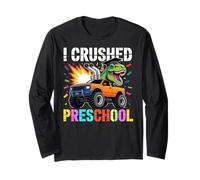 I Crushed Preschool T Rex Truck Grad Graduation Boys Kids Manga Larga