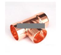 I.D 45x1.5mm Copper End Feed Euqal Tee 3 Ways Pipe Air Conditioner Refrigeration Water Heater