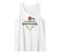 I’d Rather Be Homesteading Fun Farming Off Grid Tees and Mug Camiseta sin Mangas