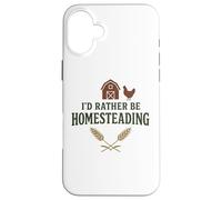 I’d Rather Be Homesteading Fun Farming Off Grid Tees and Mug Carcasa para iPhone 16 Plus
