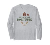 I’d Rather Be Homesteading Fun Farming Off Grid Tees and Mug Manga Larga